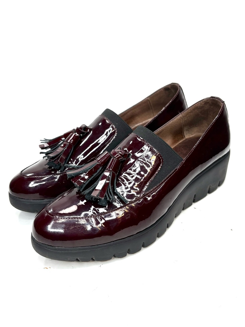 Wonders Bordeaux Patent Wedge Loafer | 39